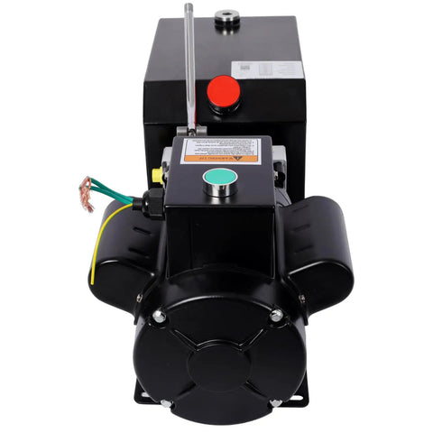 Heavy Duty Hydraulic Power Unit With 6 Quart Reservoir And Single Phase Motor front view showing motor and control panel.