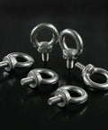 304 Stainless Steel M8 Eye Bolts Beefy Lifting Ring Set With Lock Nuts Washers Flat Washers Heavy Duty for Rigging