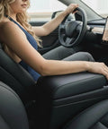 Tesla Model Y And Model 3 Armrest Cover Custom Fit Center Console Lid Protector With Premium Soft Leather installed view