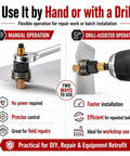 Rivet Nut Tool Kit M3 To M12, Heavy Duty Set With Carbon Steel Construction, Includes M3 To M12 Threaded Inserts For Strong, Ready To Use Holes, Ideal For Metal Fabrication, Repairs, And Assembly Projects, manual and drill use