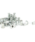 100 Piece Rivet Nuts Kit M3x20 Hollow Thread Inserts Aluminum Alloy Fasteners Hardware For Quick Beefy Riveting In Auto Body Metalworking DIY Projects And Industrial Applications, silver rivet nuts on white