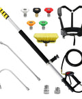 Telescoping Pressure Washer Wand With 24 Ft Reach No Ladder Needed Extension Wand Gutter Cleaner Attachment Five Spray Nozzle Tips
