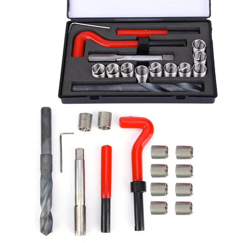 15 Piece Helicoil Thread Repair Kit For Automotive Use M14x1.5 Stainless Steel Thread Inserts in a Compact Case