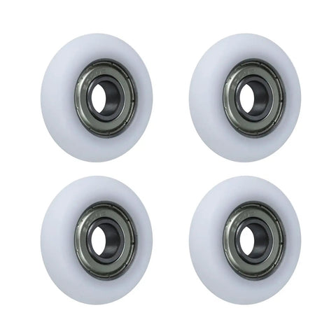 Slick Rolling 10x40x10mm Bearing Pulley With 6000ZZ Spherical Roller Nylon And Rubber Wheels Heavy Duty 4 Pack close-up of nylon rubber wheels.