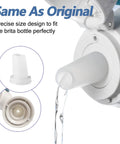 Bite Valve Replacement Pack for Brita Water Bottle Mouthpiece, 3 Pack, Food Grade Silicone, BPA Free, Leak Proof and Odor Resistant, Durable Hydration Valve for Fresh Tasting Water. White Brita bottle bite valve close-up, same as original