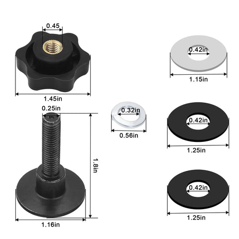Tough As Nails Tonneau Cover Clamp Service Kit With Smooth Glide Elevator Bolt Assembly And Slick Slider Knobs 2 Pack parts set