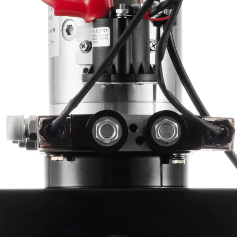 15 Quart Double Acting Hydraulic Pump for Dump Trailers and Trucks, 12V DC Power Unit With Metal Reservoir, 2 GPM Flow, 3200 PSI Max, Horizontal Mount, Remotely Controlled Lift System