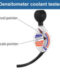 KINGTAIXIN coolant tester accessory with handheld hydrometer, clear body, blue/orange scale, and attached black hose