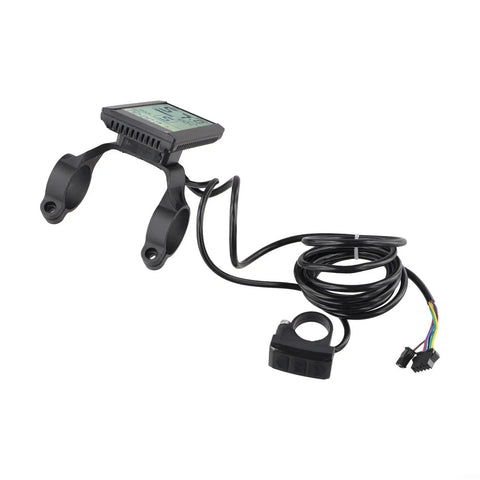 Upgrade Your Ride With Premium S830 LCD Display Screen Featuring 5Pin Sm Connector For 24V 36V And 48V Electric Bike Scooter Smart UART Control Panel Dash For Speed And Battery Monitoring black LCD display with handlebar mount and cable