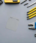 Tools around a clear cover panel, part of Three Pack Air Conditioning Control Wall Covers 86 Type Power Switch Protective Plates.