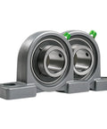 Two Pack Pillow Block Bearings Built to Last With 1 11/16 Inch Bore Self Aligning Mount Unit In Heavy Duty Cast Iron Housing Pre Lubricated Insert