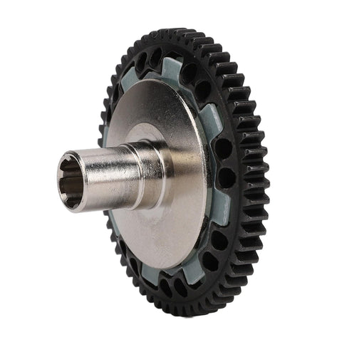 57T Slipper Clutch Spur Gear Upgrade In Hardened Steel 45 For RC Cars, side view showing teeth and mounting hole