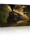 Vintage Steam Train Aluminum Wall Art 8x12 Inch Dope Retro Forest Railway Locomotive Metal Print Rustic Industrial Decor
