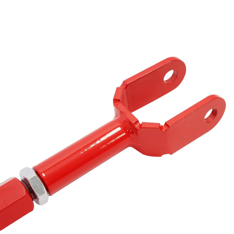 Adjustable Rear Traction Rod Kit For Nissan 350Z Z33 And Infiniti G35 Coupe Sedan Tighten Up Handling And Stability With Precision Steering Steel Radius Arms Powder Coated Red, red steel rod end