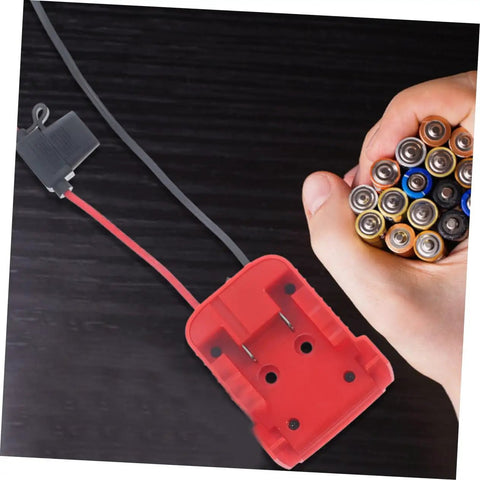 Person holding batteries with Lithium Battery Adapter Conversion Kit For Power Tools Easy DIY Install Power Connector with wires