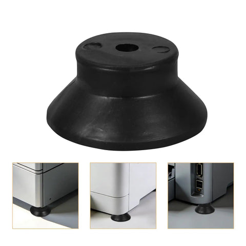 Premium 4 Pcs Black Rubber Shock Absorber Feet Mat For 3D And Desktop Printers, flat bottom design for stability and vibration reduction.