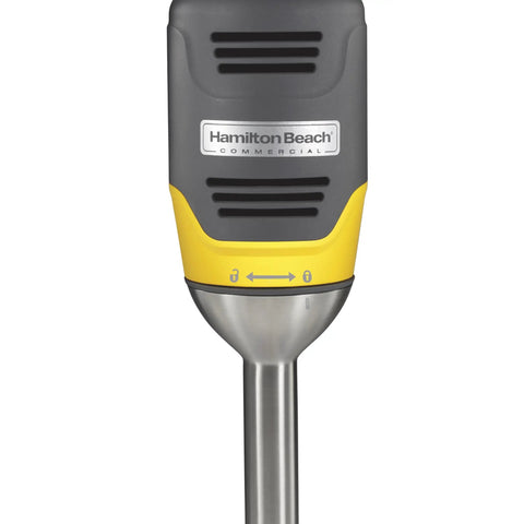 Built Different Compact Immersion Blender With 9 Inch Shaft Killer 250 Watt Motor for silky purees, showing motor detail and stainless steel shaft.