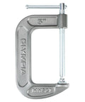 Heavy Duty C Clamp 5 Inch By 3.25 Inch Built Tough For Woodworking And Home Projects, Steel Clamp With Smooth Swivel, High Friction Frame, Ergonomic Grip For Precise, Reliable Hold. 5-inch steel C-clamp in side view