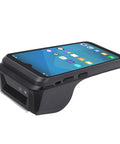 High Speed Mobile Pos Receipt Printer With 6.2 Inch Touch Screen 58mm Thermal Printer Built In Battery angled view showing scanner and touchscreen.