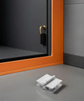 180 Degree Glass Door Hinge for Cabinets and Showers Stainless Steel Multipurpose Clamp Hinge for Bathroom Kitchen and Display Cabinets Durable Rustproof Hardware Easy Install shown on glass cabinet door