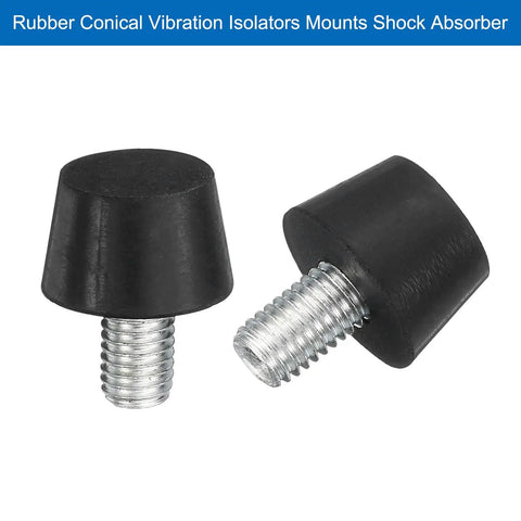 4 Pack Threaded Adjustable Leveling Feet Rubber Furniture Feet With M10 By 14mm Studs For Tables And Chairs Heavy Duty Floor Protector Non Slip Durable Black close-up