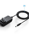 12V 2A Power Adapter For LED Strips And Small Electronics AC To DC Wall Plug With 2.1mm By 5.5mm Connector 8 Foot Cord