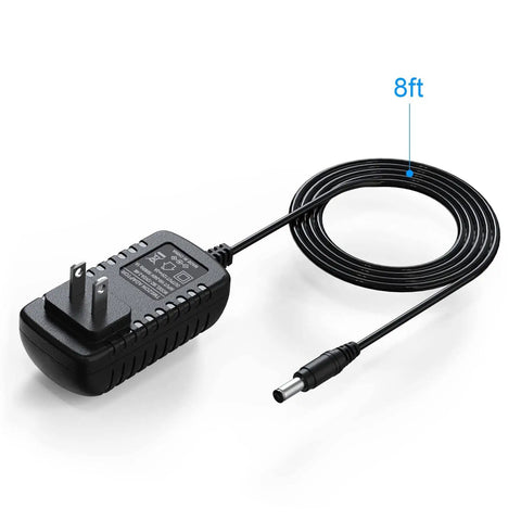 12V 2A Power Adapter For LED Strips And Small Electronics AC To DC Wall Plug With 2.1mm By 5.5mm Connector 8 Foot Cord