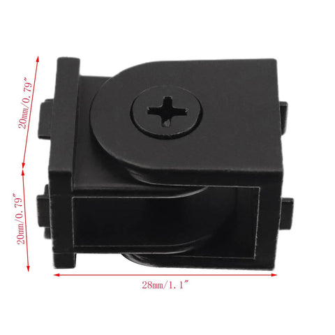 Beefy Eight Pack 2020 Series Aluminum Pivot Joint Brackets For 6mm Slot Extrusions Black Heavy Duty 20x20x28mm Rotates 180 Degrees front view