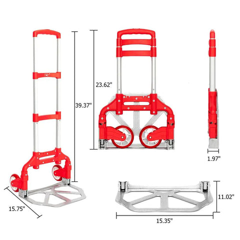 Slick Folding Hand Truck Dolly With 165 Lb Capacity And Telescoping Handle Dang Lightweight Portable Cart With Smooth Rubber Tires For Groceries Luggage Or Moving Tasks That Roll Easy No Sweat