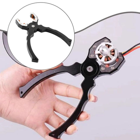 RC Model Pliers Aluminum Alloy Motor Grip Tool for propeller removal, black finish, multifunctional aircraft maintenance gear