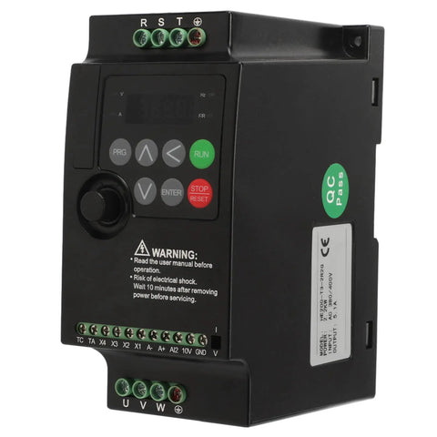 Three Phase VFD Inverter For 2.2KW Motors Built For Industrial Use 380 400V Input 380V Output Speed Controller For Heavy Duty Equipment Copper Aluminum Housing Durable Variable Frequency Drive front view
