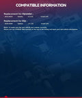 Compatible information for Front Left CV Axle Shaft Assembly For 2015 Through 2019 Hyundai Sonata 2.4L Gas And 2016 Through 2020 Kia Optima 2.4L Gas Two Pack CV Axles With Durable Build And Easy Install shown in text format with vehicle replacement details.