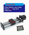 Heavy Duty Linear Rail Kit With Sliding Table Ball Screw Drive And Nema 23 Stepper Motor Driver, includes sliding table and driver.