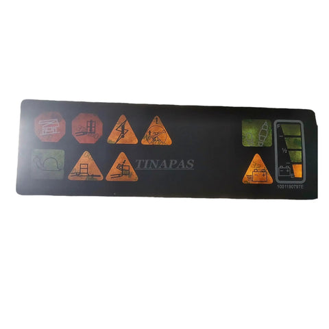 Platform Display Decal Part Number 1001190797 Fits Aerial Boom Lift Series E300AJ E400AJ And E600JP showing safety icons and error codes.