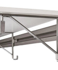 Close-up of Modular Closet System With Wall Mount Rails, White 32 Inch Finish, Includes One Shelf And Hanging Rod, Aluminum Rails