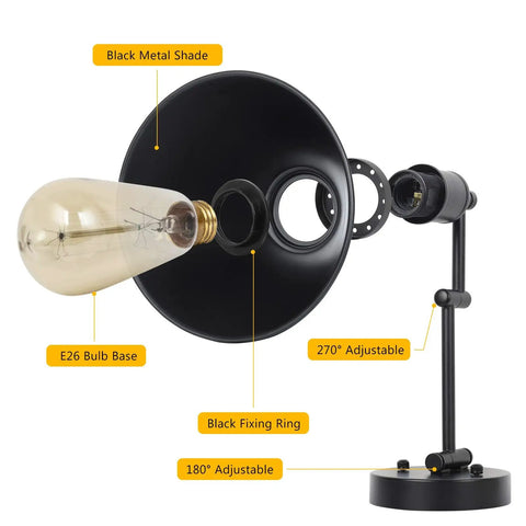 Close-up of Black Plug In Wall Lamps Two Pack With Swing Arm Range 270 Degree Adjustment And 180 Degree Base On Off Switch Wall Sconces