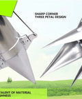 Close-up of sharp corner three petal design on Semi Automatic Garden Seeder And Transplanter One Hand Seed Spreader.