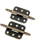 Rotating Concealed Hinge Set For Vintage Wood Boxes And Cabinets Antique Bronze Finish 4 Pieces 6 Holes 70x35mm Heavy Duty Hardware