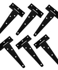 Pack Of Six Beefy Heavy Duty Five Inch T Hinge For Doors And Shed Gates With Iron Hub Silent Hydraulic Soft Close Thick Steel Base