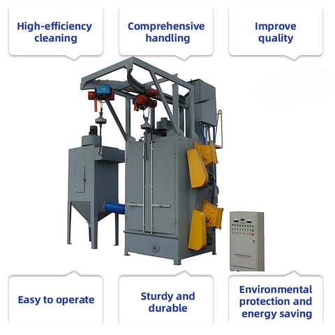 Hook Type Shot Blasting Machine For Agricultural Parts, Treating Plow Blades, Harvester Components