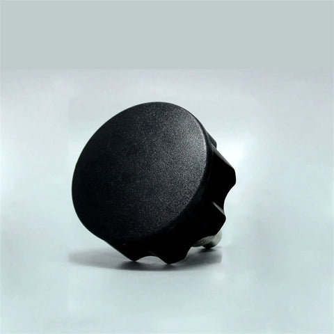 Built Tanky M20 Spring Loaded Indexing Plunger Dowel Pin With Dead Nut Secure Threaded Lock Screw, black knob view.