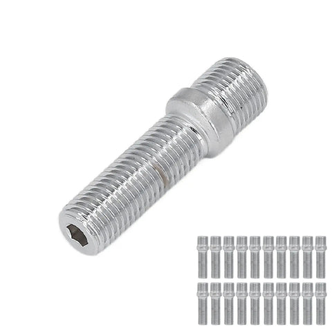 POCREATION Heat Treated Steel Wheel Stud Conversion Kit for S4 X3 X5 Garage Hacks 20 Piece Set With 32mm Shank And 50mm Length Precision Thread Design For Quick Wheel Changes, 20 steel studs