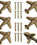 Six Pack Airplane Shaped Cabinet Knobs And Drawer Pulls For Furniture Bronze Zinc Alloy Dope Plane Style Single Hole Mount 2.32 By 2.16 Inches Great For Cabinets Dressers And Doors, bronze airplane knobs with screws