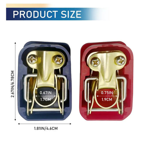 Two Piece Copper Plated Battery Terminal Clamps With Protective Cover And Quick Release Positive Negative Car Battery Connectors