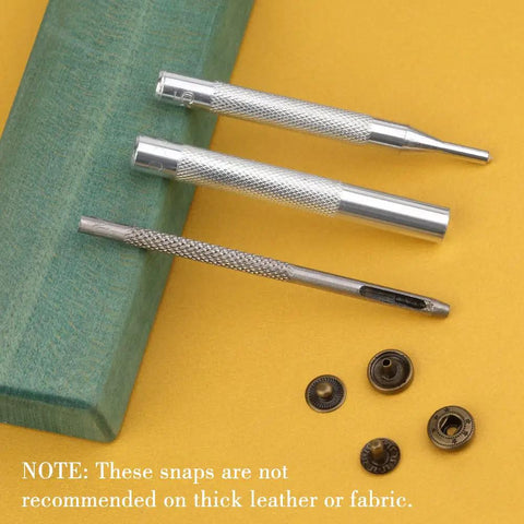 Leather Snap Fasteners Kit With 50 Sets 10mm Bronze Metal Snaps And 4 Installation Tools for Sewing Clothes Bags Jackets Belts Bracelets