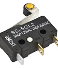 Pack Of Six Microswitch With SPDT Contacts 125V AC 5A Momentary Snap Action Hinge Roller Actuator IP40 for control panels.
