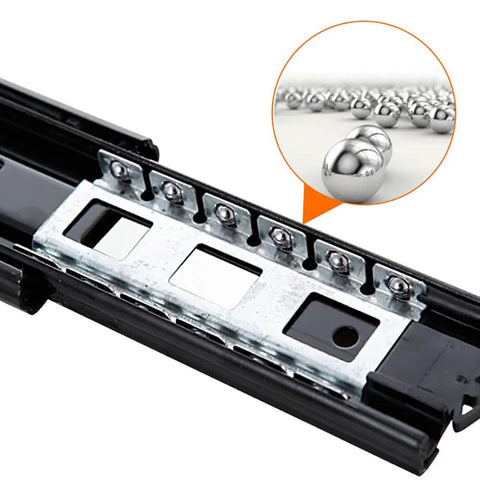Beefy 12 Inch Drawer Slides Two Pack Full Extension Bottom Mount Three Fold Hidden Rails With Ball Bearing Track Stainless Steel