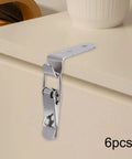Six Pack Heavy Duty 90 Degree Hook Lock Bolts With Spring Toggle And Clasp mounted on cabinet