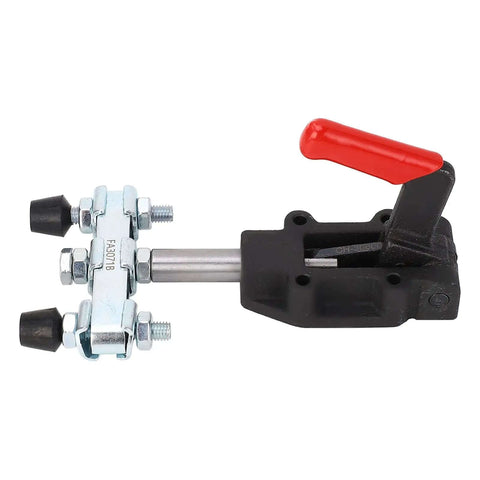 Heavy Duty Double Headed Toggle Clamp For Metalworking Woodworking Drilling Grinding And Welding Built Tough From Carbon Steel With Blue Zinc Finish