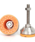 Heavy Duty Adjustable Leveling Feet Pad Mount Kit Featuring A Rock Solid Base To Bypass Equipment Wobble And Keep Your Setup Locked Down Tight, featuring a thickened base and threaded stem.